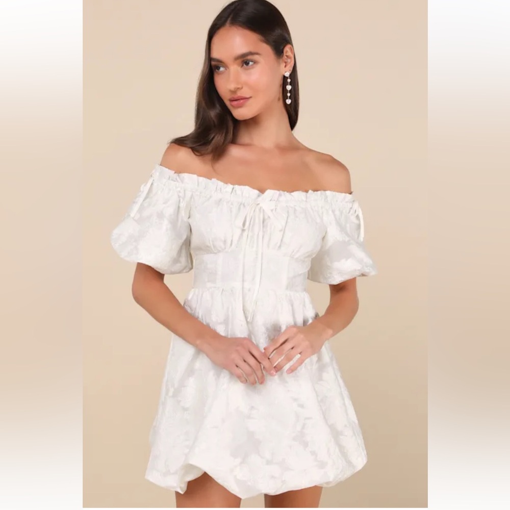 Lulu's Ivory Textured Dress